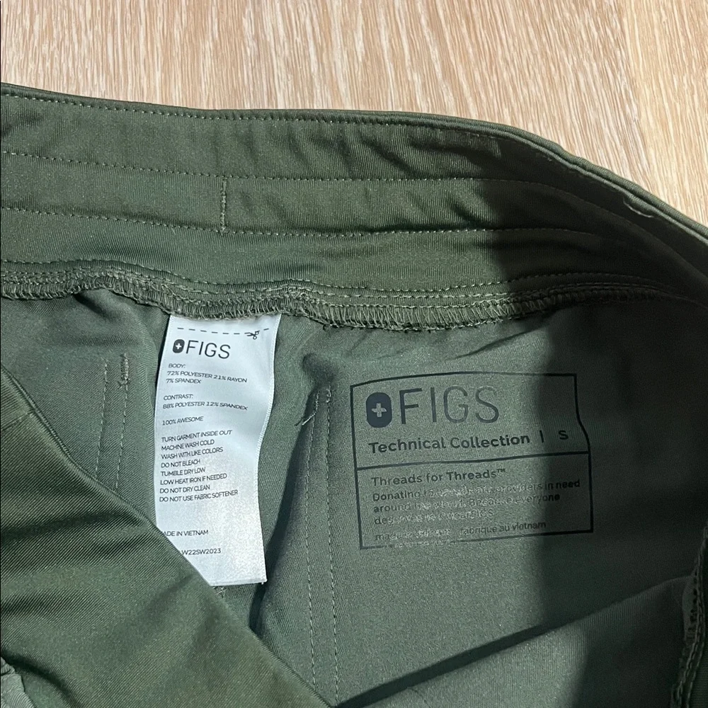 Figs  Olive Green Joggers with Orange Drawstring